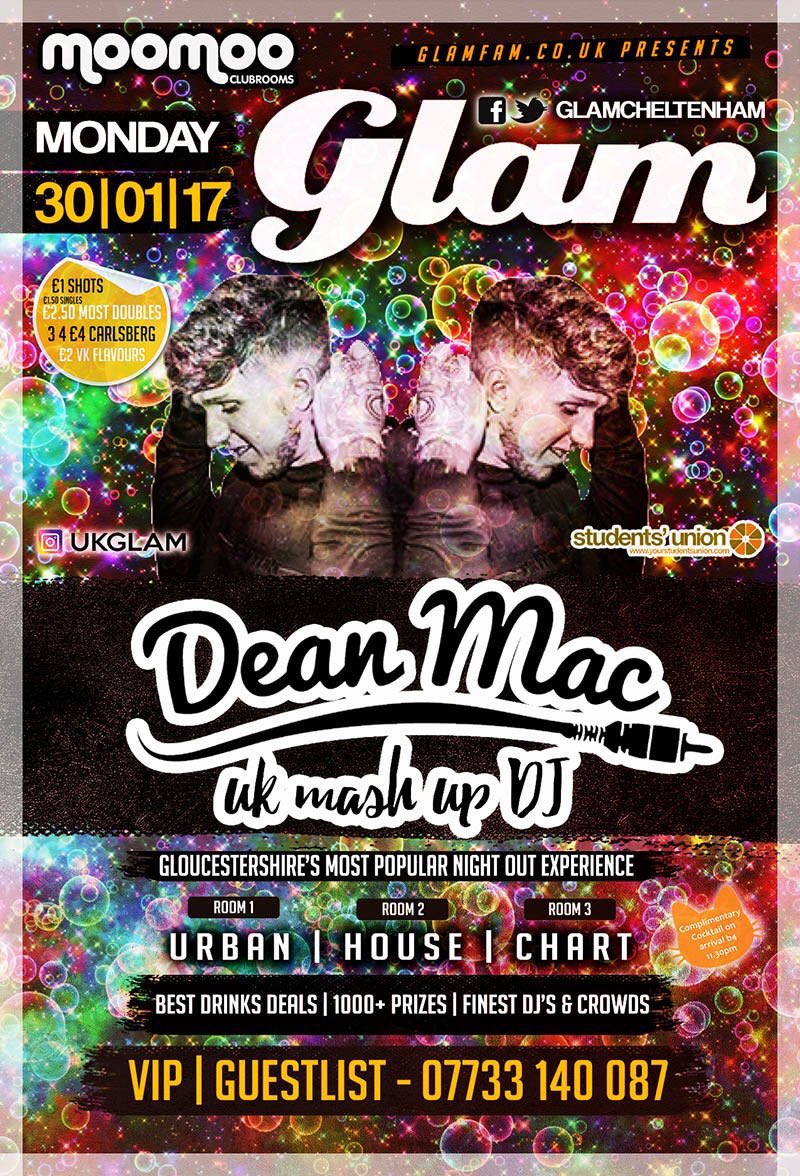 DJDeanMac's tweet photo. Can't wait for this! Tomorrow playing at @MooMooClubrooms for Glam https://t.co/RZFzHIoW3S