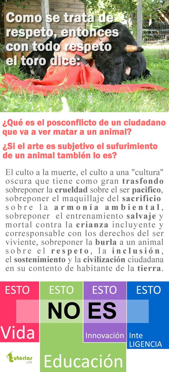 #SomosNaturales Como se trata de respeto, entonces con todo respeto el toro dice: ¿Si el arte es subjetivo mi sufrimiento también lo es?