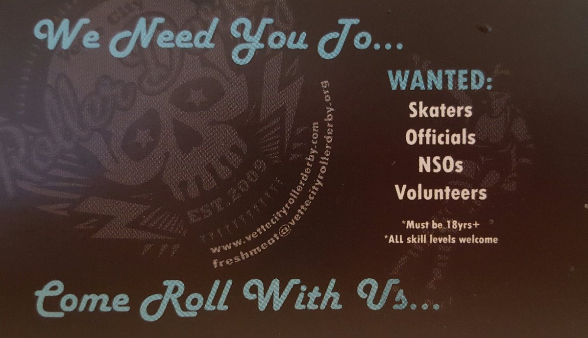 VetteCityRD's tweet photo. #wewantyou #lookingforwardto2017 #hipchecksandhugs #rollerderby #wanted #needahobby #newyearnewfriends https://t.co/JjyDD5q0Zd