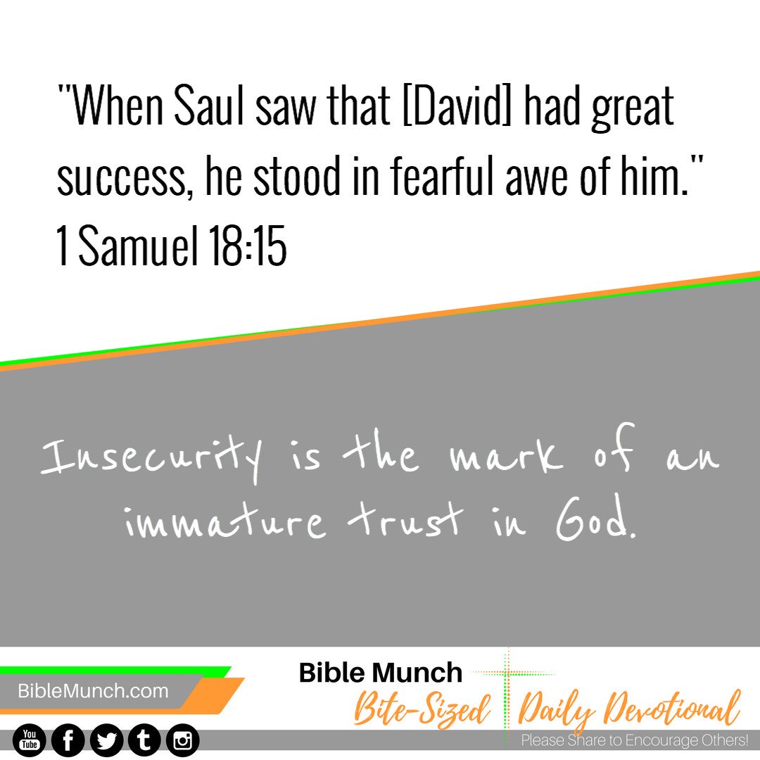 BibleMunch's tweet photo. Today's #Bible Reading: 1 Samuel 18
#BibleMunch Daily Devotional:

#VerseOfTheDay https://t.co/zie0NtiMDA