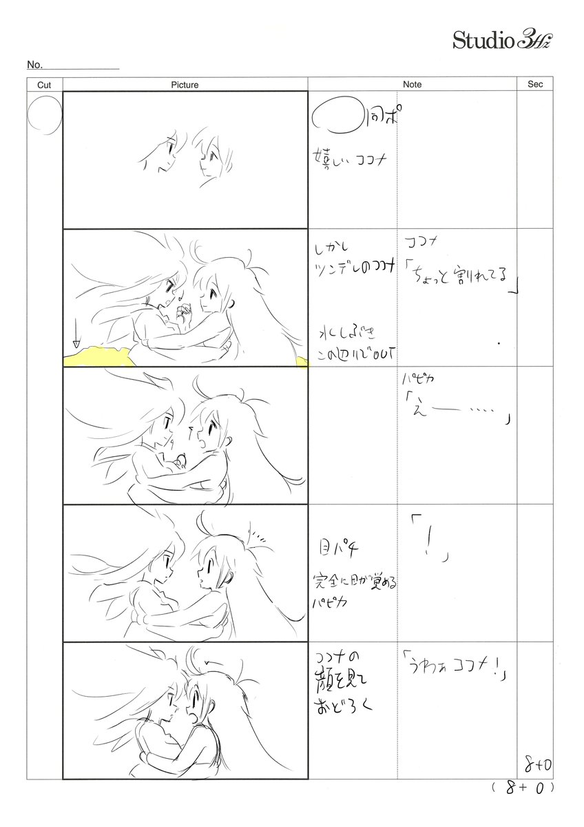 空中の二人のかけ合いは井上俊之さんの原画。たゆたうハッタリなびきに難しい二人芝居。TVシリーズではどう考えても難しいシーンを枚数を出来る限り削減してスマートにまとめ上げて下さいました。もう言うことなし。
#フリフラ_アニメ 