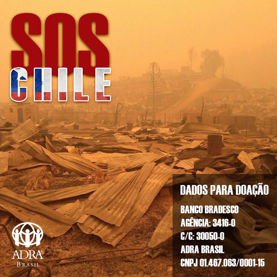 prertonkohler's tweet photo. Seja solidário neste momento de crise no #Chile. A @ADRACL está ajudando no controle dos incêndios, mas precisa  de seu apoio. #SOSChile https://t.co/CIfImk3Ge0
