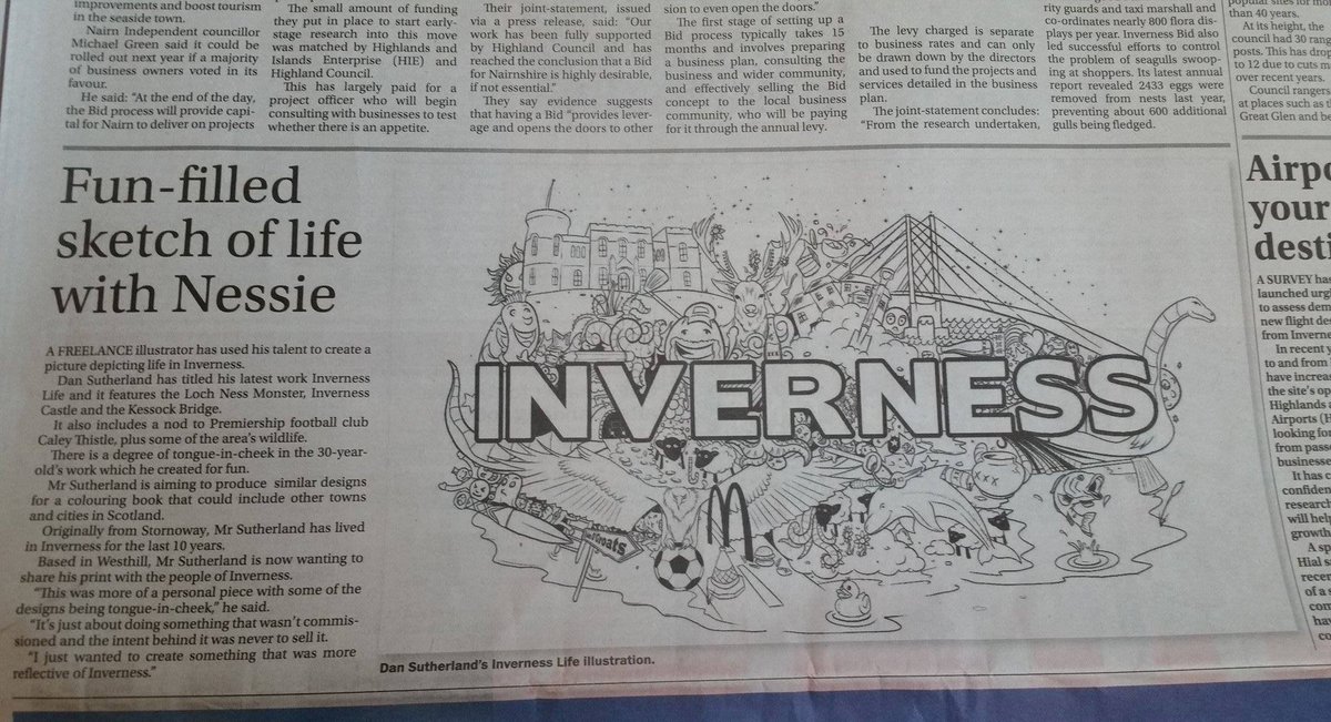 A wee feature in this weeks Courier for Dan...due to demand we've also made a limited run of A3 prints, £22.95 each - just pm us #inverness