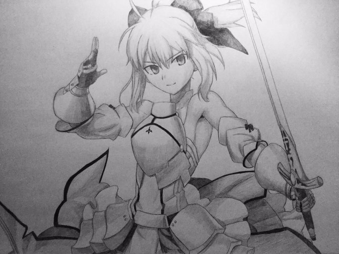 #fate 
#絵描きさんと繋がりたい 
#模写 
#少しでもいいなと思ったらRT 
セイバーリリィ完成しました!時間はかかったけど描いてて楽しかった。よかったらいいね、RTしてくだされば嬉しいです。 