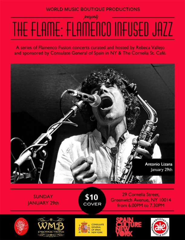 Theflamefest's tweet photo. Esta noche presentaremos a Antonio Lizana en el @corneliastcafe , 6-7:30pm. Entrada de $10 + min. de $10. https://t.co/IqqE3eCYdQ