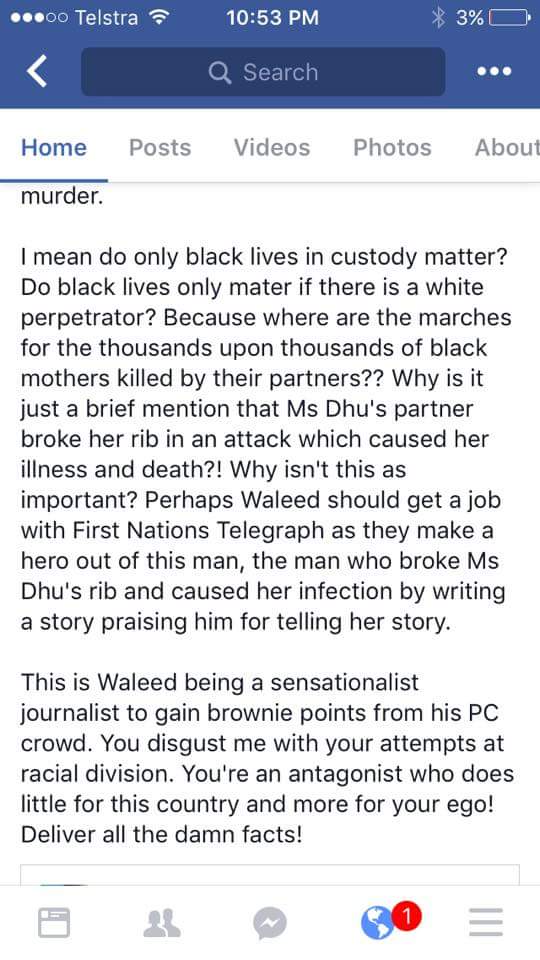 JusticeForDhu's tweet photo. #JacintaPrice ( @mc_sassyj ) at it again..
This time Publicly Attacking Waleed from @theprojecttv for Helping Us by Covering #MsDhu on T.V. https://t.co/gidGkLY35W