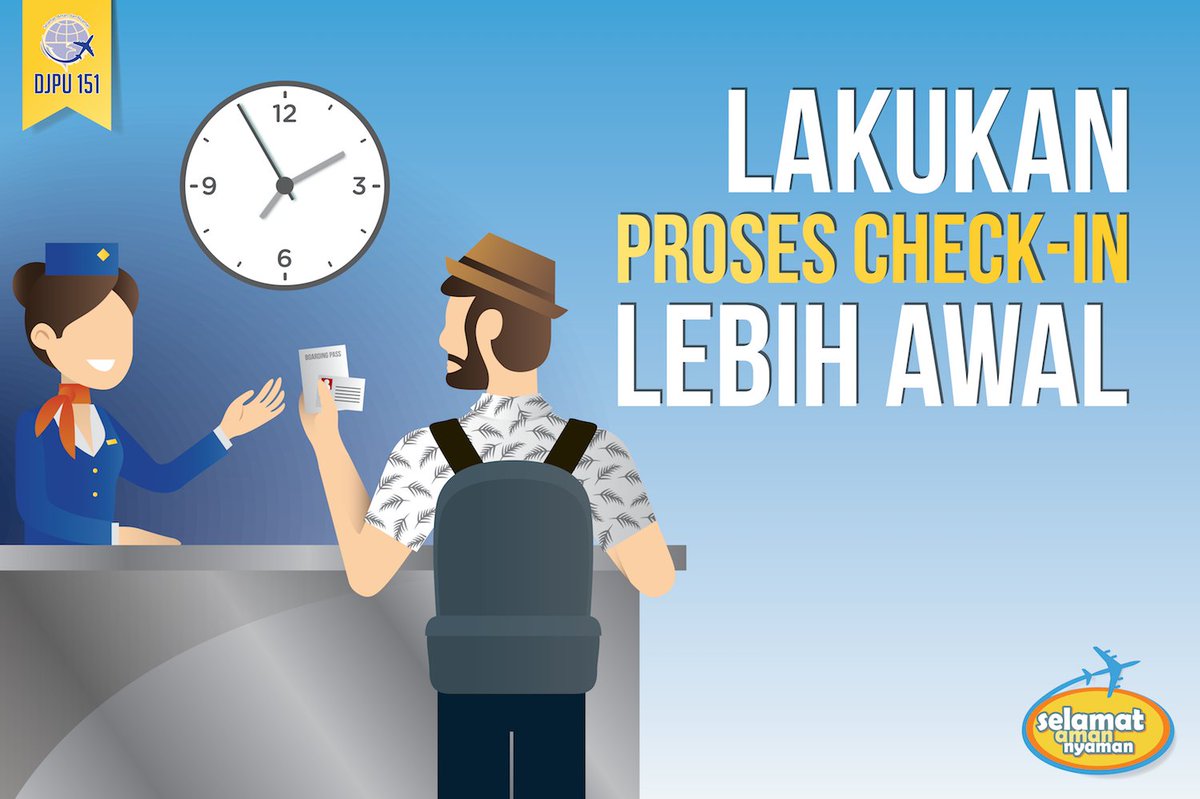 djpu151's tweet photo. Untuk kenyamanan & agar tidak tertinggal penerbangan karena telat atau terhambat saat #CheckinProcess, lakukan hal berikut. @Kemenhub151 https://t.co/axmXyK39ZJ