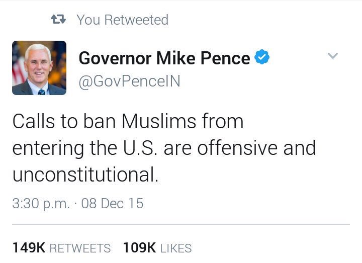 Funny how deleted tweets don't go away. Dear <a href="/VP/">Vice President JD Vance</a> Pence, 🤔 When you get a chance could you explain this to <a href="/RealDonaldTrump/">Donald J. Trump</a>. #MuslimBan #MTP