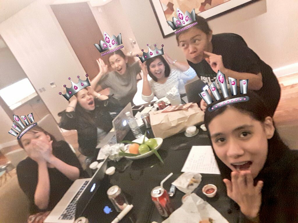 inavillegas's tweet photo. The night before Miss Universe! Here's the DJS Teamsilk! #WearTheCrown https://t.co/jcw9mAt8GU