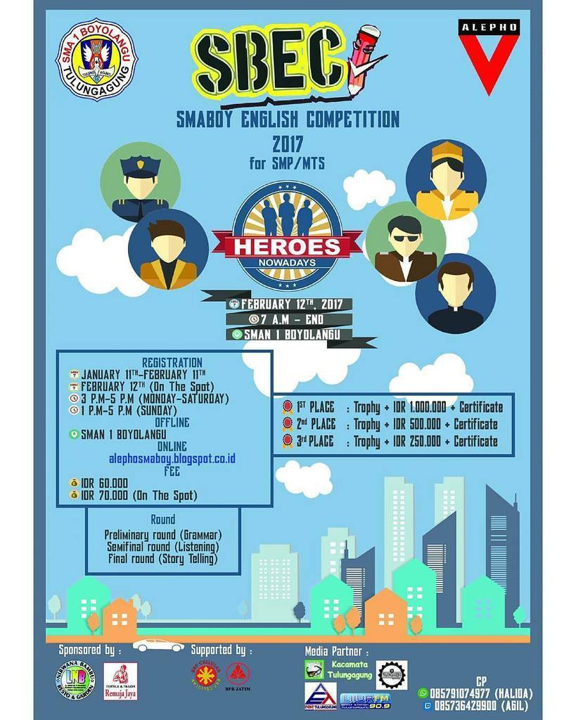 Smaboy English Competition is Coming 🎉

Calling all Junior High School students across eks-Karesidenan Kediri and O…