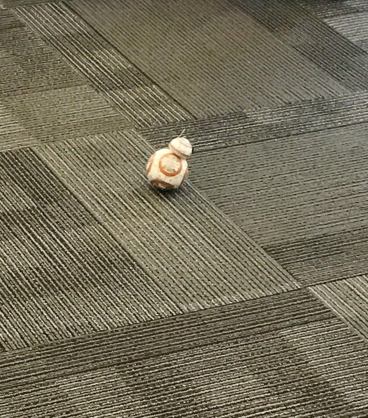 TheSoMoWorth's tweet photo. Ian entertains the kids while the parents have some troubleshooting done on their device. @WalshWarriers @LiveFreeOrDL #funatwork #BB8 https://t.co/urvuGvrL1f