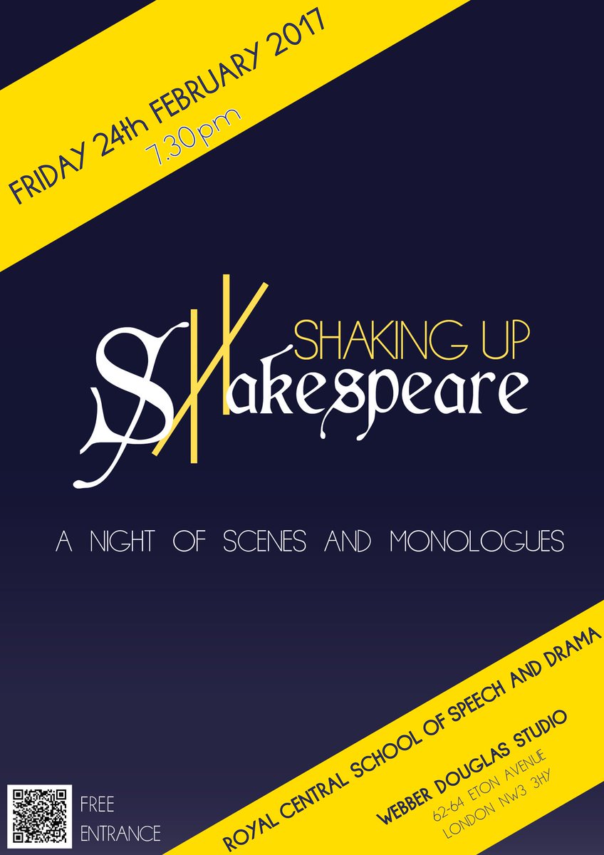 Shakespeare_Up's tweet photo. Really happy to launch our #ShakingUpShakespeare show campaign - 24th Feb 2017 @CSSDLondon.
Tickets available soon! https://t.co/nqX18leETU
