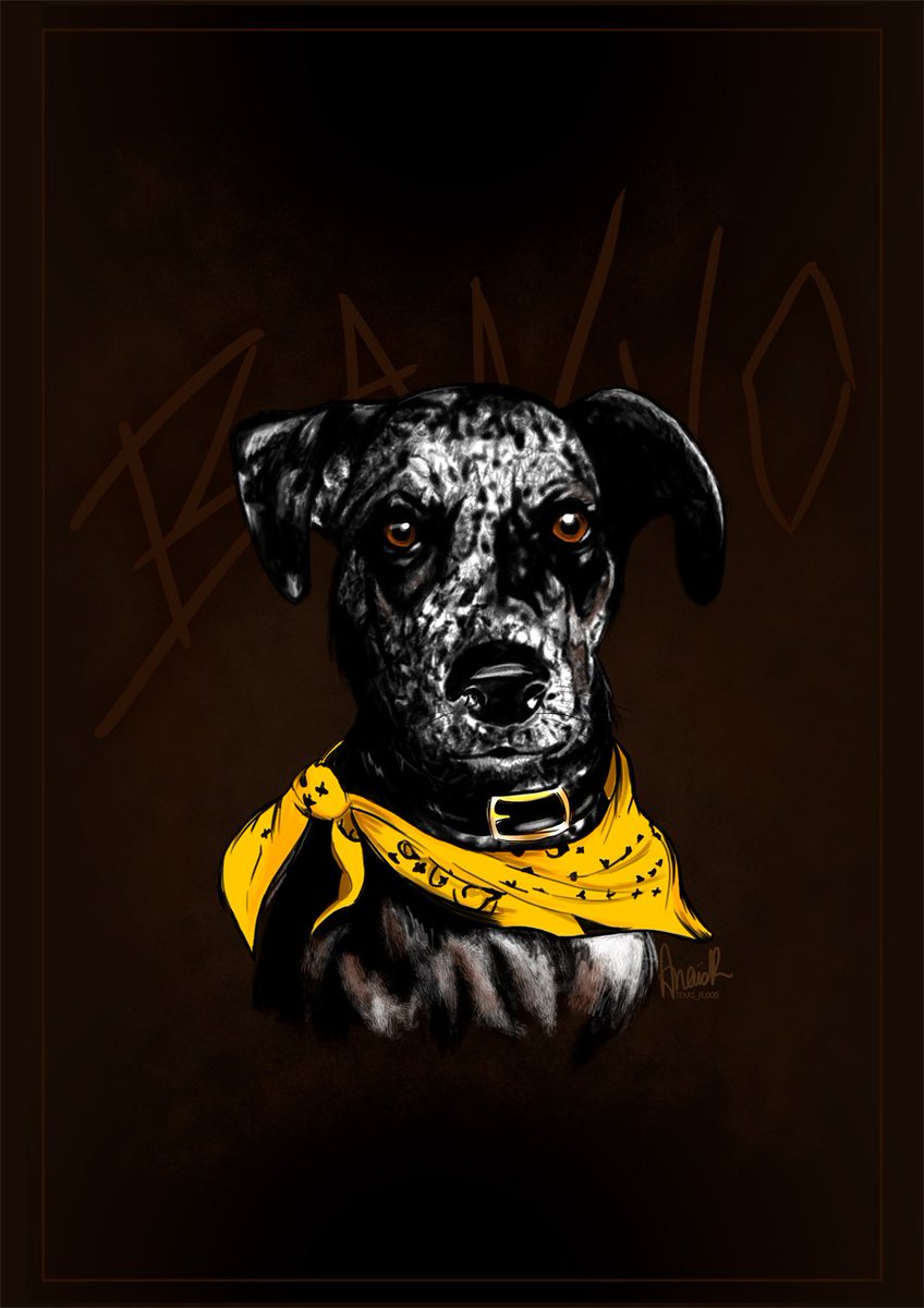 Hey <a href="/jackfalahee/">Jack Falahee</a> Banjo deserved his own 'portrait' 😉I hope he'll like it (&amp; you too of course !) Happy Sunday ! 
#Banjo #superdog