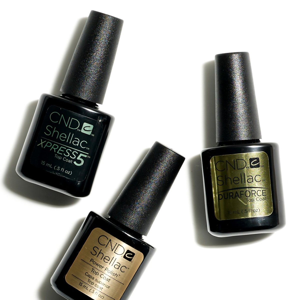 Triple threat. Which of our #CNDSHELLAC Top Coats do you use more in your salon?