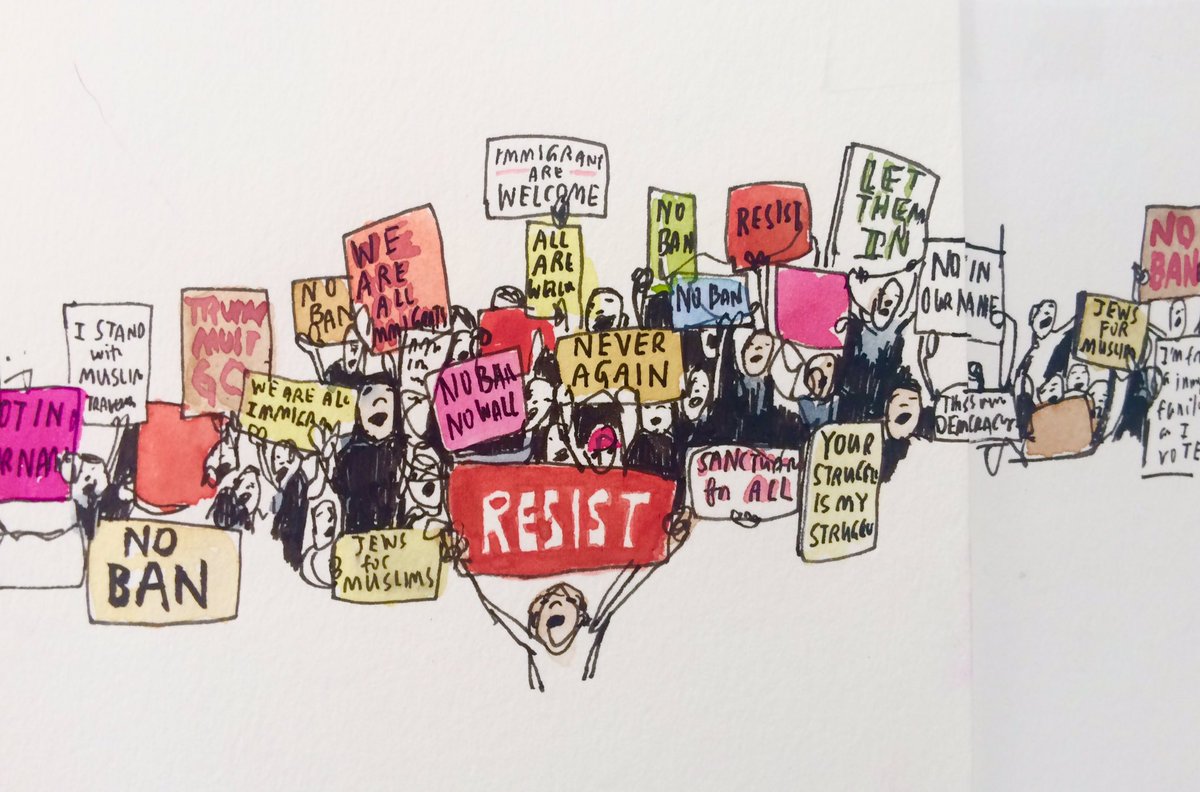 wendymac's tweet photo. No ban. No wall. No racism. No fascism. https://t.co/m8SgYCUDBw
