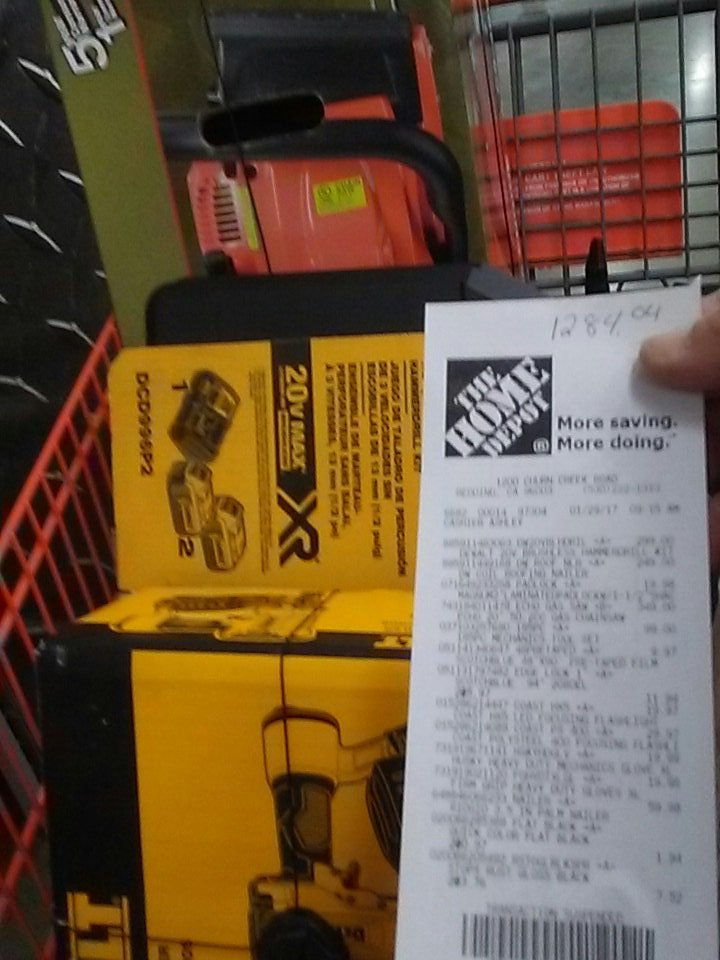 DeniseBeaucha10's tweet photo. @6682 Great customer service. .Got a 1284.04 in a recovery Redding Home Depof Rocks!!! https://t.co/fpz7msFgQA