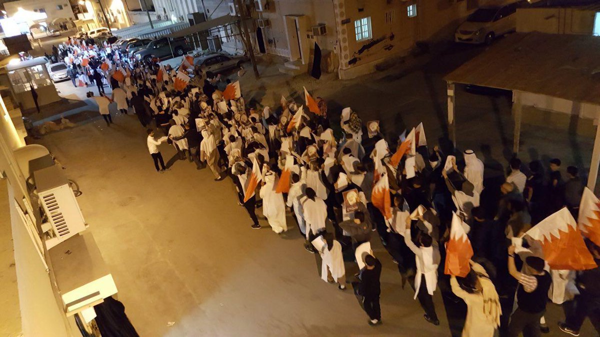 Protest staged in Saar, west of Manama, denouncing trial of Sheikh Isa Qassim
#Ayatollah_Qassim