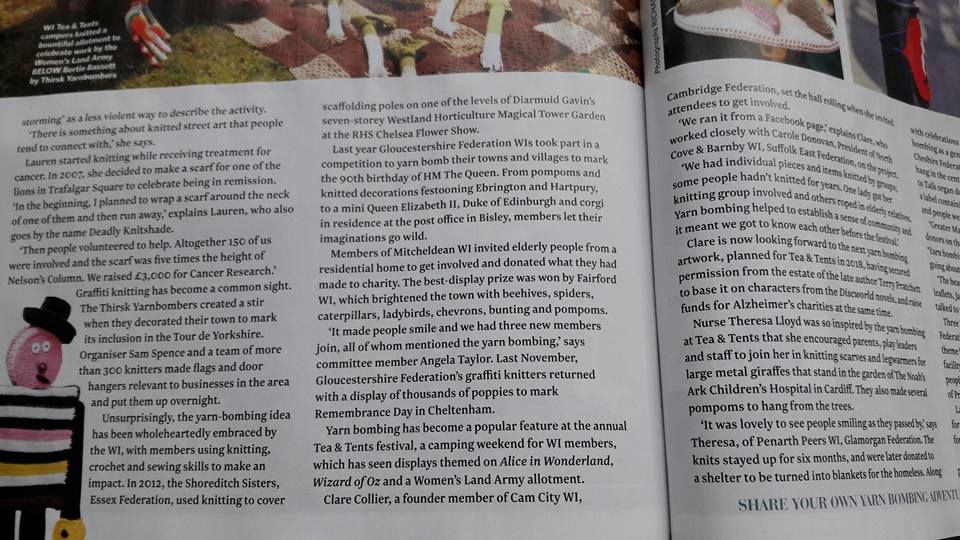 Carolesplace1's tweet photo. Great to see the 1940s allotment again in @WILifemagazine from @TeaAndTents 2016 #yarnbomb inspired by @Tigerchilli https://t.co/0PWdglyzMF
