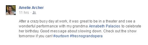 FresnoOpera's tweet photo. Patron reviews are in..  A beautiful story about life's journey, and appreciating life while you live it.
3PM performance, tix at door. https://t.co/Z470M7mhdi