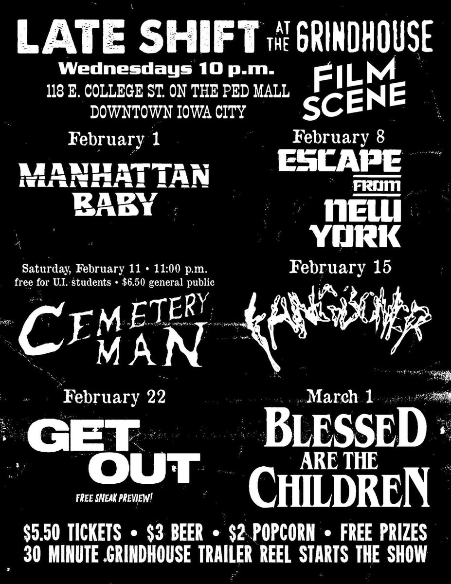 ChildrenBlessed's tweet photo. We're in great company! March 1st. 10 p.m. Iowa City. #blessedarethechildren #indiehorror #proknife #horrormovies #grindhouse #scary https://t.co/K0JTWGoyF7