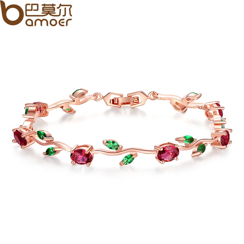 Checkout our newest arrival Rose Gold Plated Leaf Chain Bracelet - braceletsworld.com/product/rose-g…