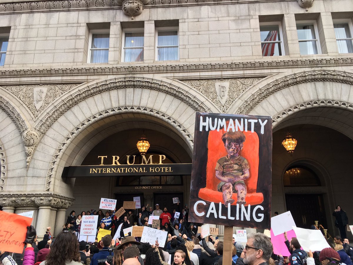 amnestyusa's tweet photo. Humanity is calling but @POTUS isn't listening. Tell Congress to answer the call! https://t.co/j1FfY3mYVD #iWelcome #MuslimBan #TrumpWatch https://t.co/iV2KMZdBSK