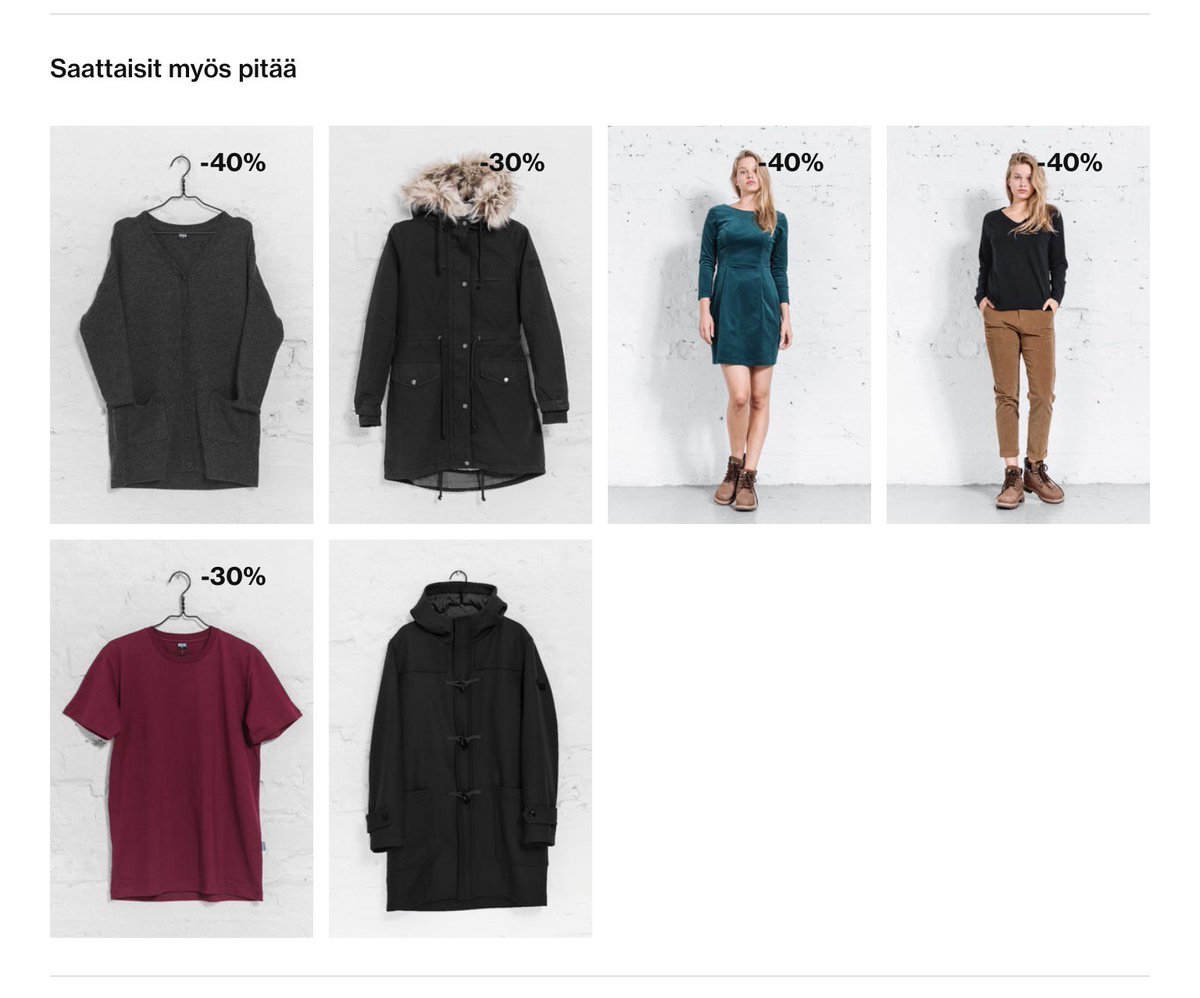 PikiDigital's tweet image. Browsing mens jackets online. “You could also like” algorythm is trying to tell me something?!? #ai