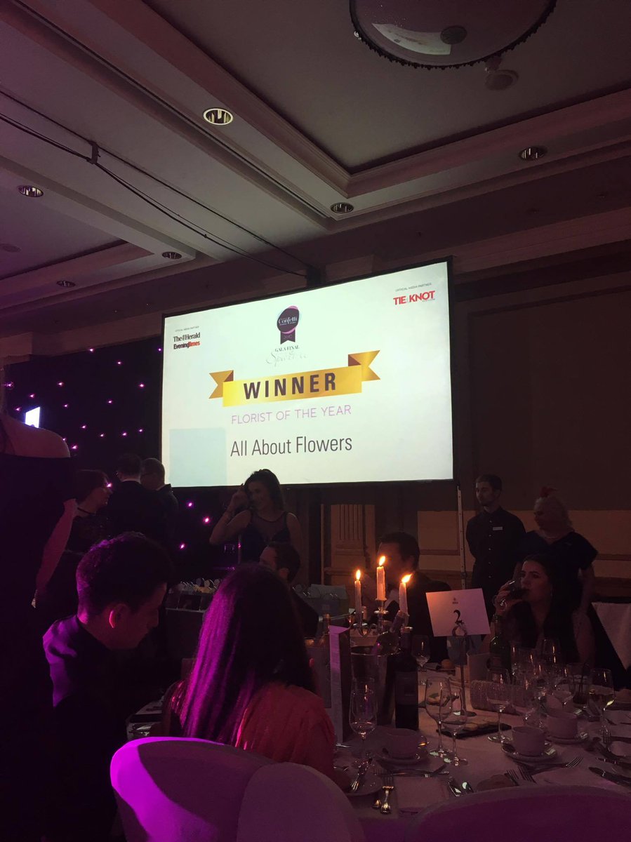 Huge congratulations to All About Flowers who's just won Florist of the Year at the <a href="/Confetti_Awards/">Confetti Awards</a>