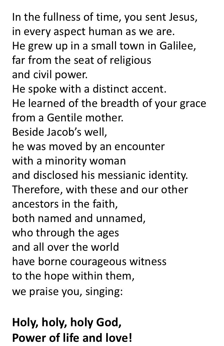 Our communion liturgy this morning served as a helpful response to the events unfolding in the U.S. #WelcomeToChurch #UCCan