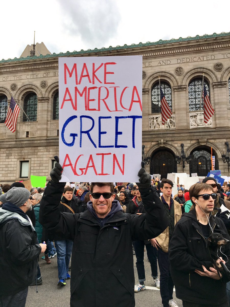 BostonTweet's tweet photo. Make America Greet Again https://t.co/rFTefo1Bxm
