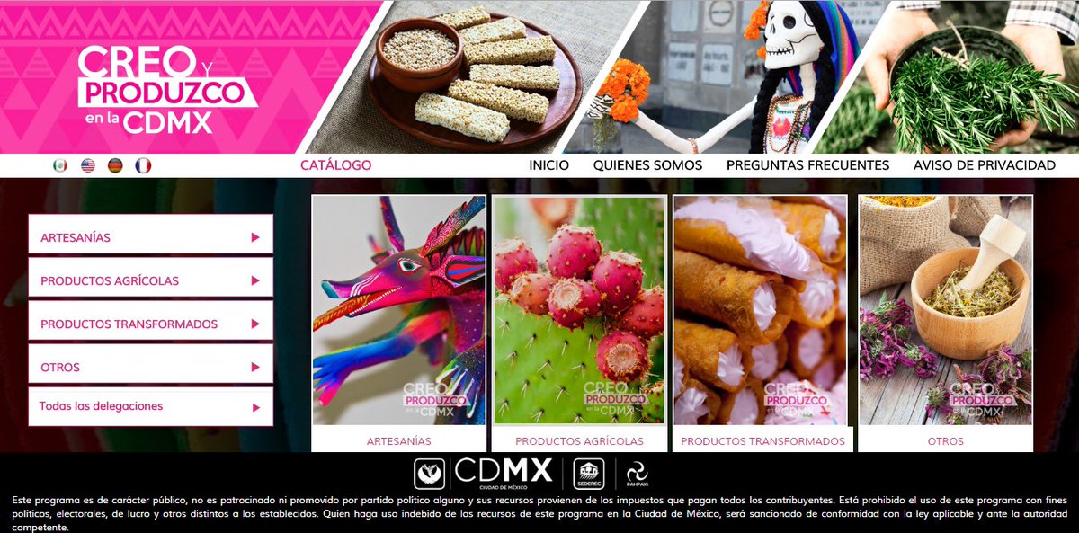 Con el Catálogo #CreoYProduzco productores y artesanos de la #CDMX ejercen su derecho de obtener beneficios económicos de su labor