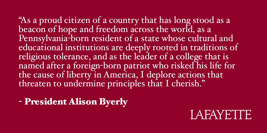LafCol's tweet photo. President @alisonbyerly Issues Statement on Executive Order to Ban Refugees and Immigrants https://t.co/8q842K5vQz https://t.co/zFBNdlc08t