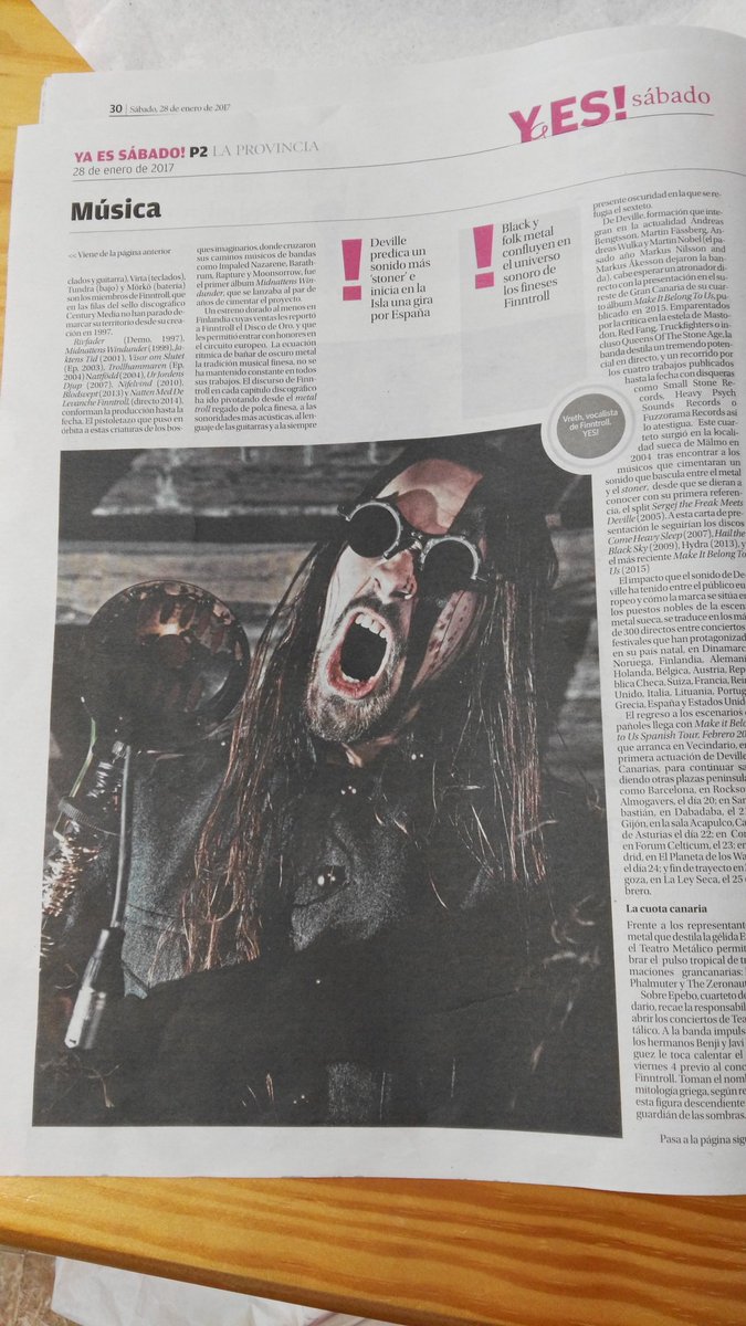 julioojeda2019's tweet photo. #teatrometalico en el suplemento YES de La Provincia, próximo fin de semana en #teatrovictorjara de #vecindario #masculturamassantalucia https://t.co/UxCrWhWlz5