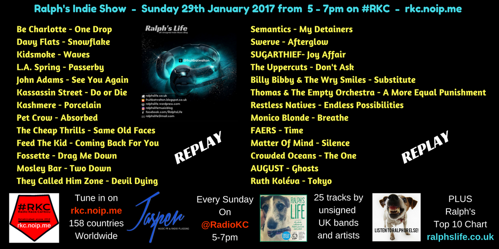 If you missed Ralph's #Indie Show on <a href="/RadioKC/">#𝗥𝗞𝗖</a> tonight

You can listen back NOW on ralphslife.co.uk or here: fruitbatwalton.blogspot.co.uk/2017/01/ralphs…