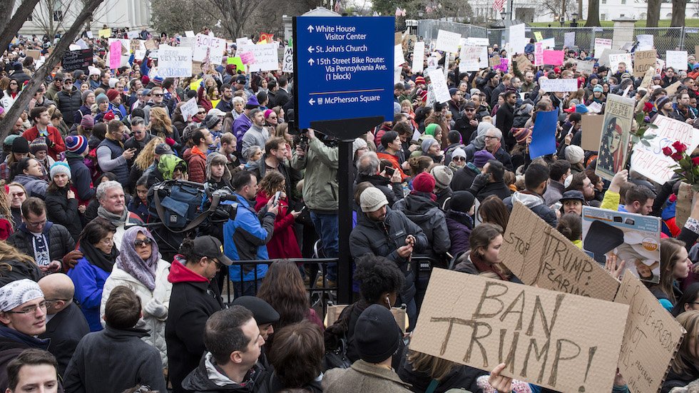 thehill's tweet image. Protests erupt across the country against Trump's immigration ban: hill.cm/ICtS1u9