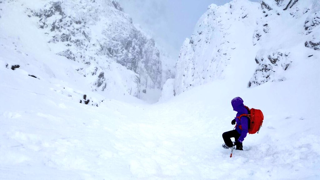 RoamMtns's tweet photo. Descending No. 4 gully after climbing Castle Ridge on Ben Nevis today. https://t.co/k4Z5wUql4J