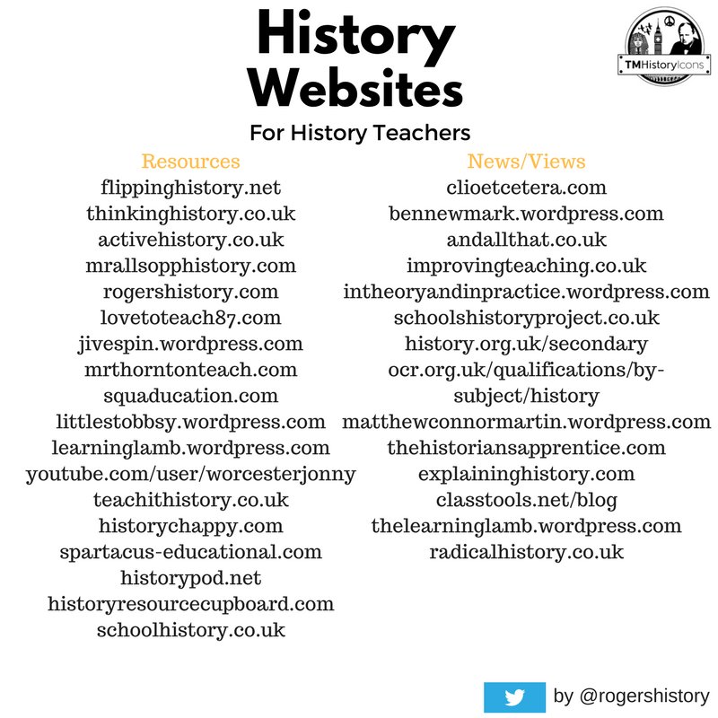 RogersHistory's tweet photo. *NEW* History Websites for History Teachers #historyteacher @InnovateMySchl https://t.co/oxbxOodTSA