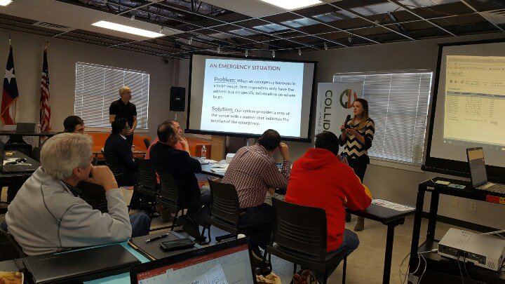 msoncodi's tweet photo. Collidathon pitch for InstAlert, a first responder service, Hailey King and team @CollideVillage #Collidathon https://t.co/esvkHNbnQs