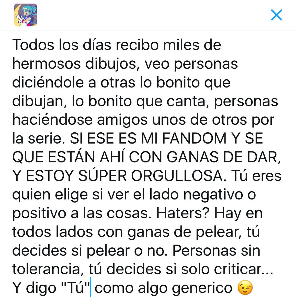 edd00chan's tweet photo. Algunos podrán sentirse orgullosos criticando mi fandom, pero realmente he conocido grandes personas gracias a el y me hacen feliz cada día😉 https://t.co/ffmsjV8IWc