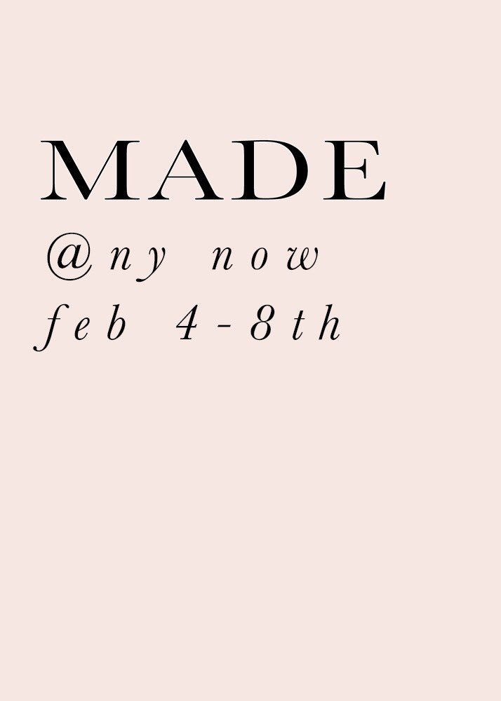 madecollection's tweet photo. MADE is coming back to NYC this week!!! 🙌🏼 Do you want to be our next featured brand? We would love to hear from you!
#nynow #slowfashion https://t.co/1WPTeQ2E2z