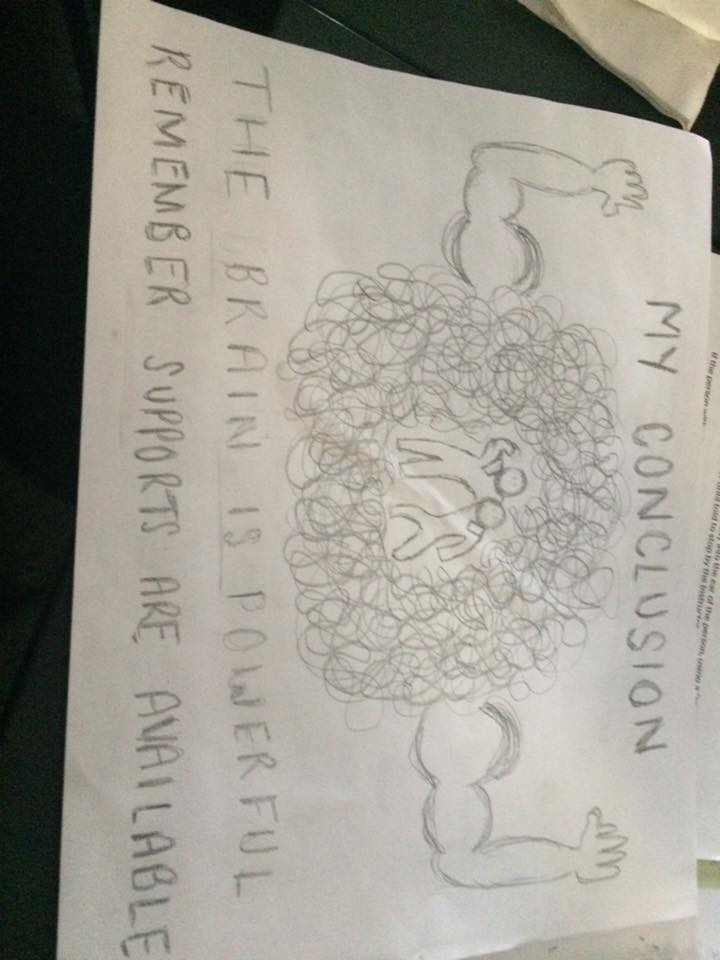 mheffernan_ea's tweet photo. The image I drew of what I took away from the Mental Health First Aid Training #BrainIsPowerful #SupportsAlwaysAvailable https://t.co/dnu48jcqhu