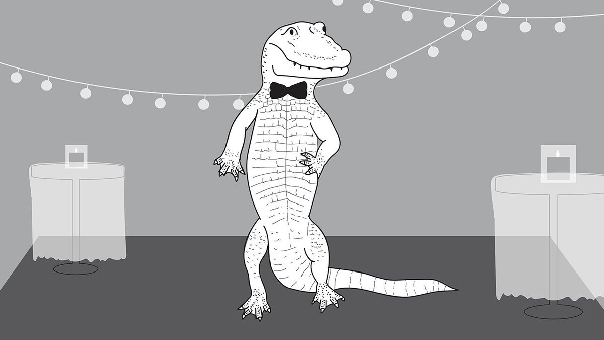ClickHole's tweet photo. This Incredible Comic Perfectly Captures What It Would Look Like If An Alligator Wore A Bow Tie https://t.co/ay5giLzKk2 https://t.co/PQyT9LiBm9
