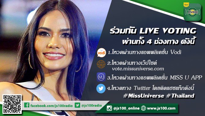 ร่วม Live โหวตเชียร์ "น้ำตาล ชลิตา" ทางทวิตเตอร์เพียงรีทวีต หรือติดแท็ก #MissUniverse #Thailand ในข้อความของคุณ<a href="/tag/missuniverse"class="tags"><span>#missuniverse</span></a><a href="/tag/thailand"class="tags"><span>#thailand</span></a>