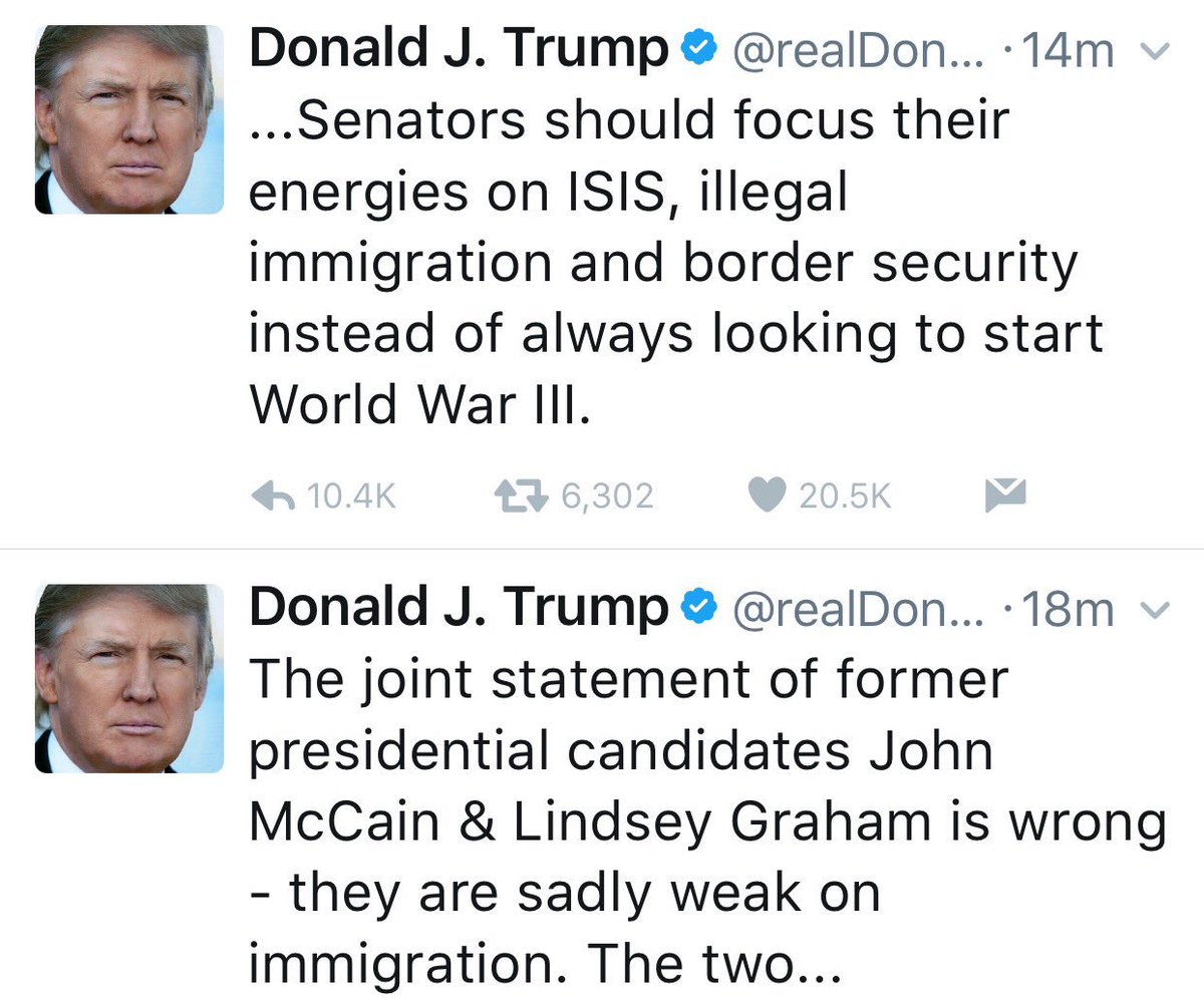 GeorgeTakei's tweet image. The GOP Senators who oppose you are men of principle. And it is you, Twitler, who are looking to begin a world war.