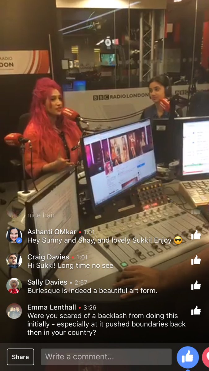 SukkiMenon's tweet photo. Great chatting to @sunnyandshay @BBCRadioLondon about #burlesque #lingerie #TheSharanProject & #trump - Watch now: https://t.co/7aXR1ZgS8V https://t.co/nLF171Y4AU