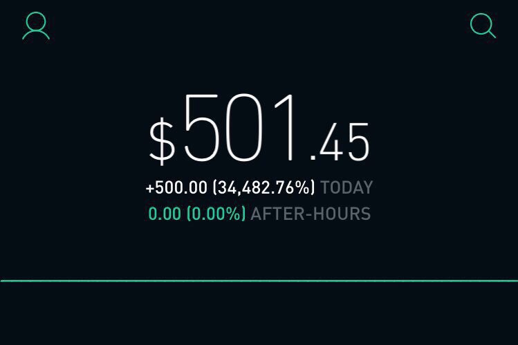 TR_TRADing's tweet photo. Starting with 500 on #Robinhood wish me luck to #FinancialFreedom #daytrading #smallaccount https://t.co/x19vSf1MQl
