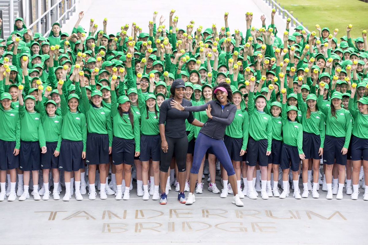 DevelopmentVic's tweet photo. Feeling the #AusOpen withdrawals right now!
Please take us back to Serena &amp; Venus hanging out with the ball kids at #TanderrumBridge! https://t.co/cK2mSefXIn