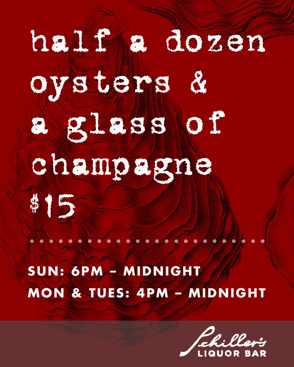 Looking for a killer deal?  How about 6 #oysters and a glass of #champagne for $15?  It's on until midnight tonight
