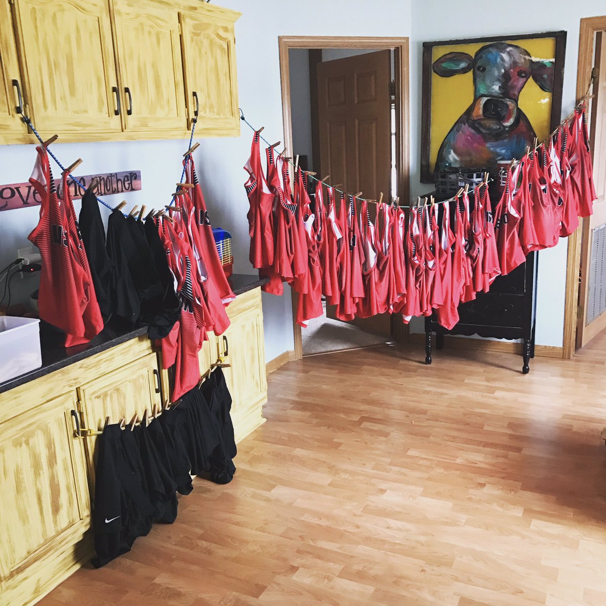 Kerispeidel81's tweet image. Inaugural first wash of the new uniforms. Don't dry in the dryer! #linedry #sofreshandsoclean