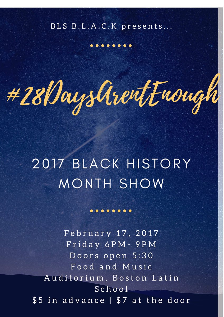 blackatbls's tweet photo. Come and celebrate Black History Month in style with BLS B.L.A.C.K! 🎉😌 There will be lots of great performances, music, and food! https://t.co/gWbK0XMjwY